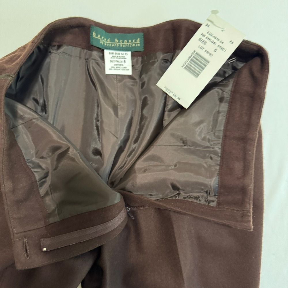 VTG NWT Harve Benard Wide Leg Chocolate Equestrian Pleated Trouser 6 Wool Tuxedo - Picture 12 of 16